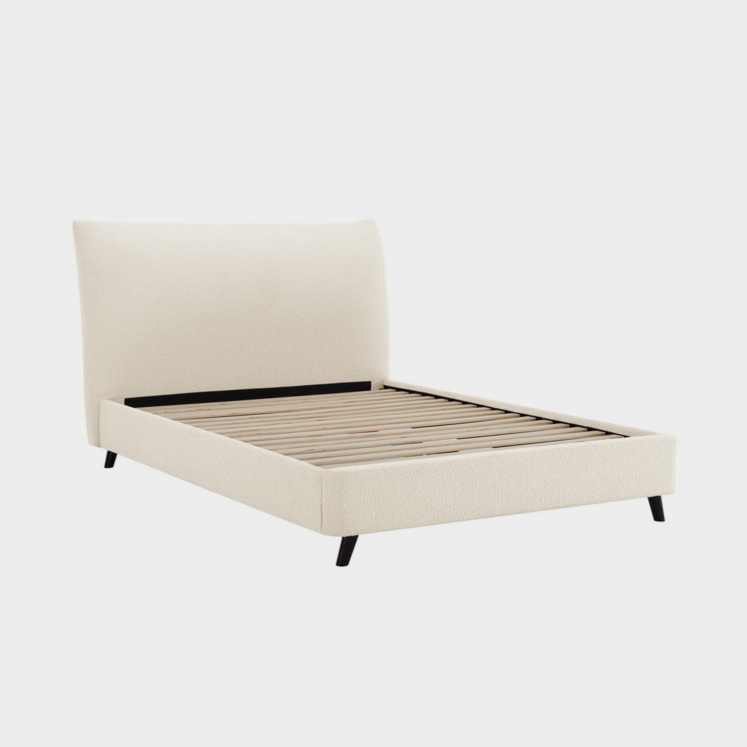 Luna Pillow Bed Frame Double Ivory Boucle