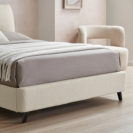 Luna Pillow Bed Frame Double Ivory Boucle