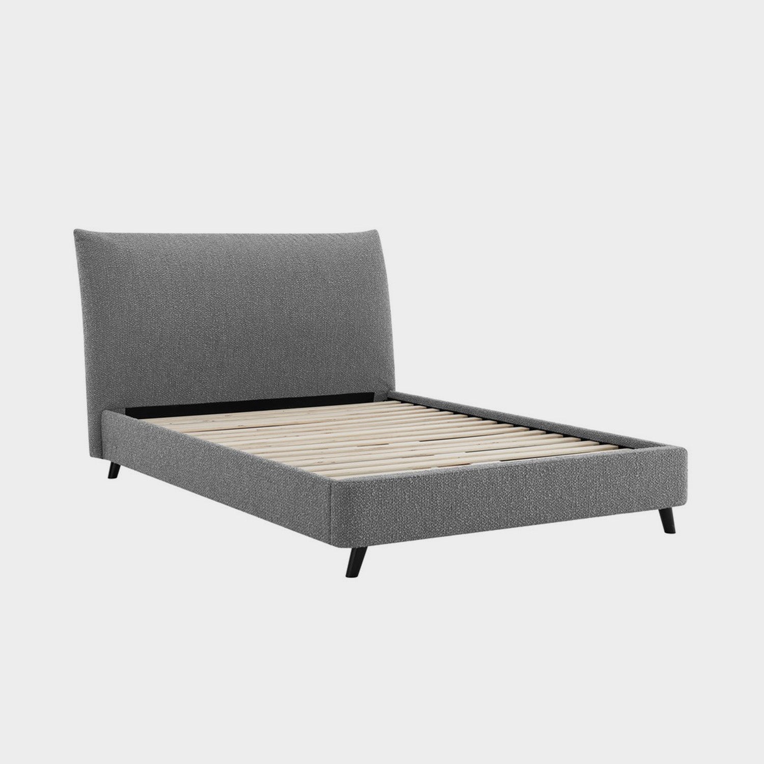 Luna Pillow Bed Frame King Grey Boucle