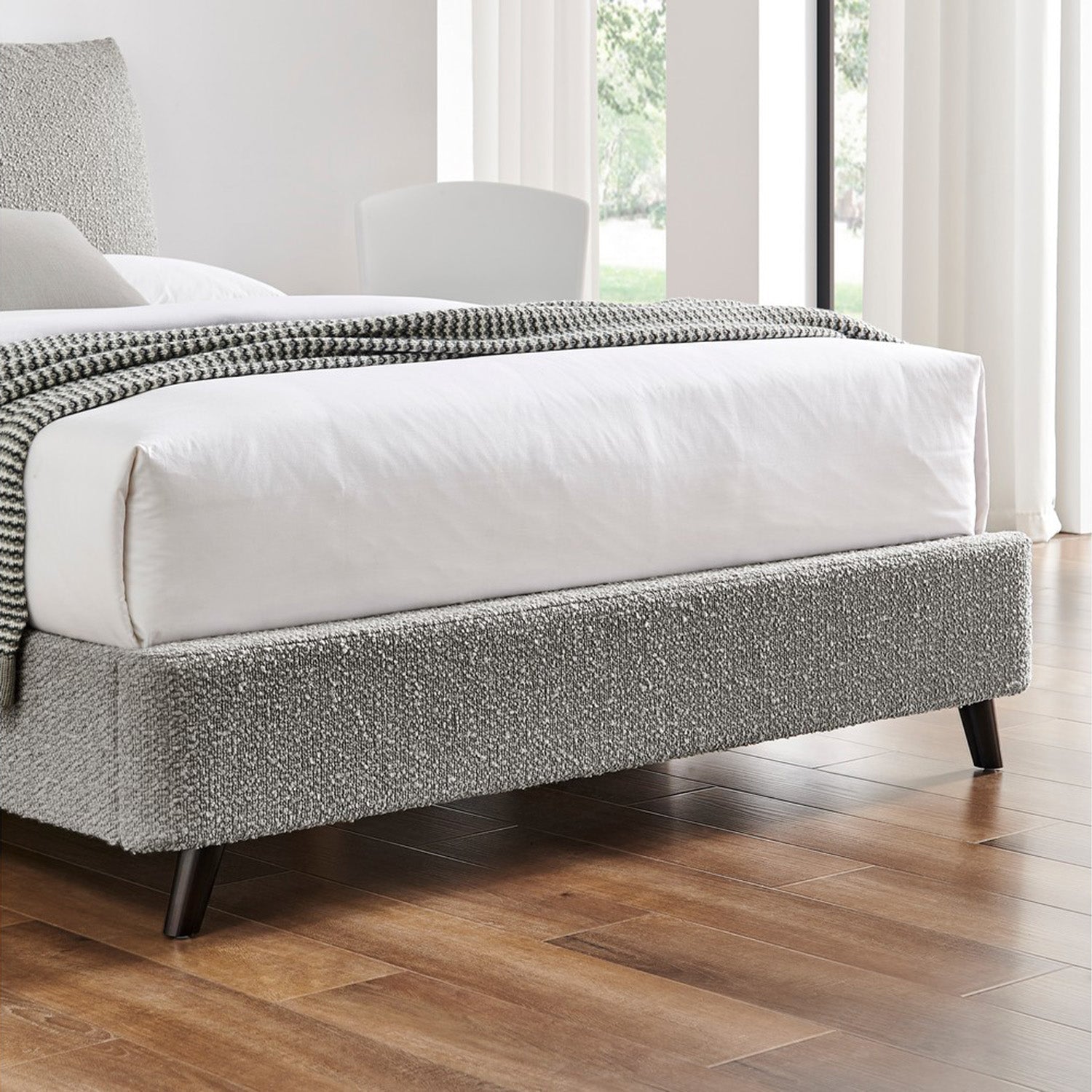 Luna Pillow Bed Frame King Grey Boucle