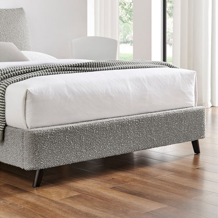 Luna Pillow Bed Frame King Grey Boucle