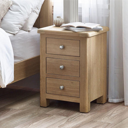Melissa Bedside Limed Oak 3 Drawer