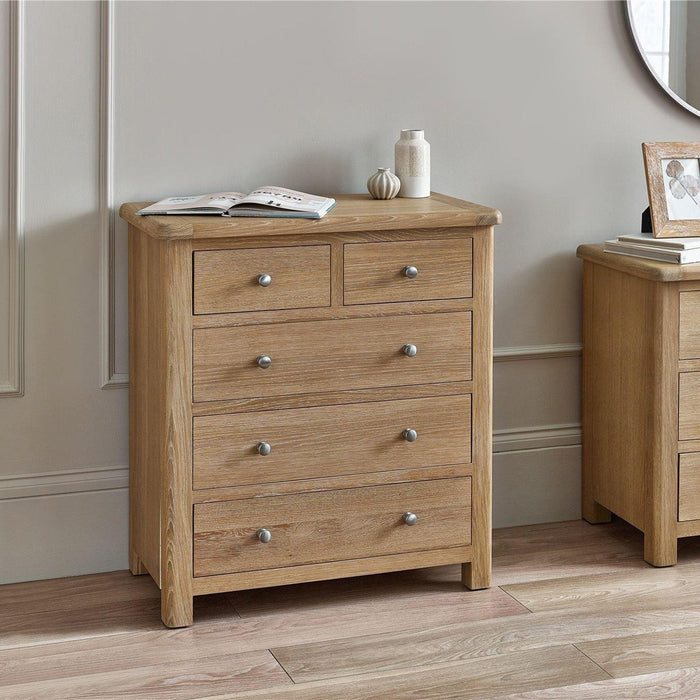 Melissa Chest Limed Oak 3+2 Drawer
