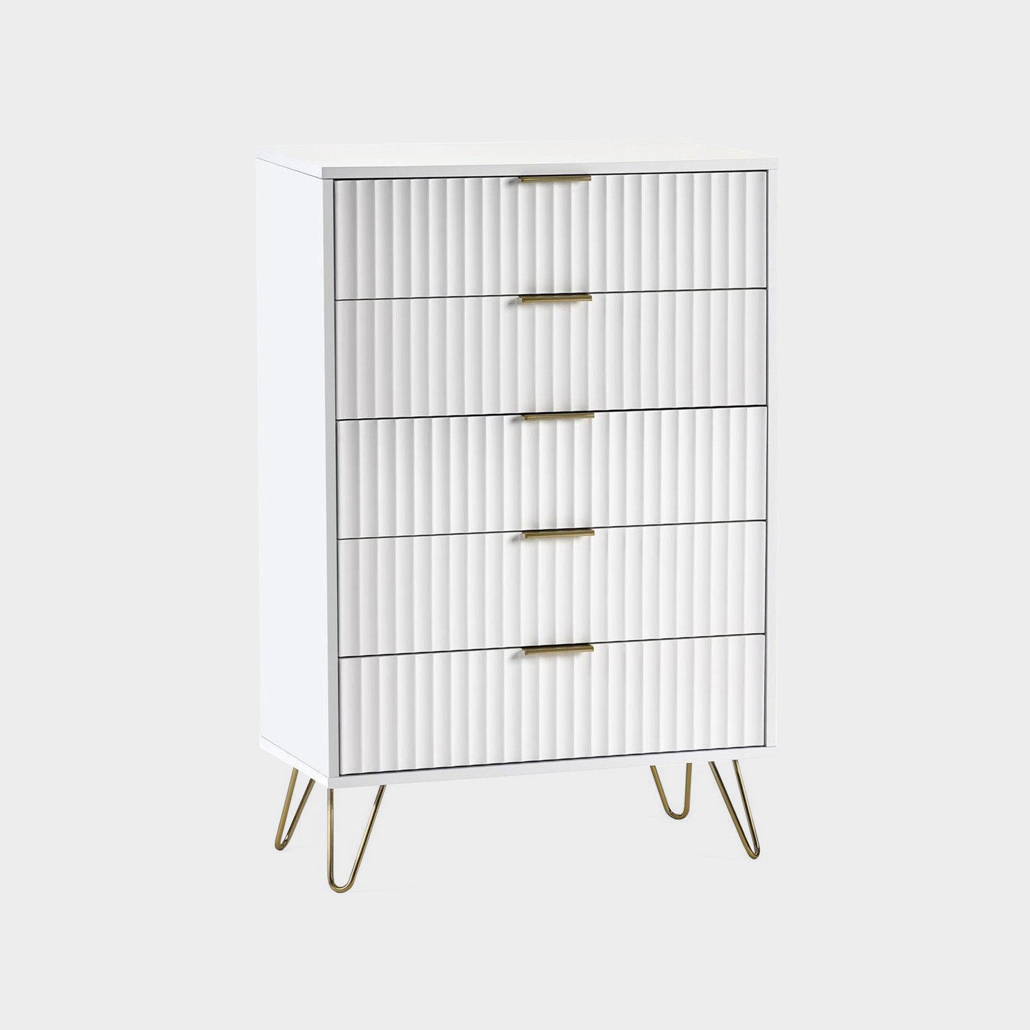 Mira Chest White 5 Drawer