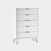 Mira Chest White 5 Drawer