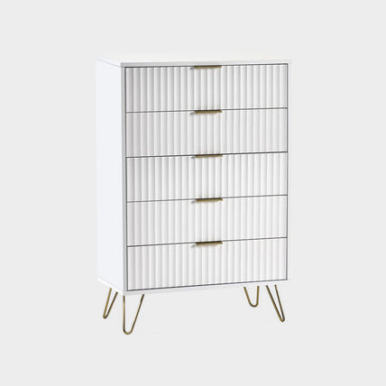 Mira Chest White 5 Drawer