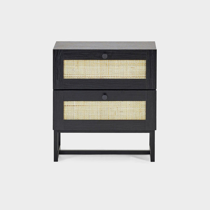 Philippa Bedside Black 2 Drawer