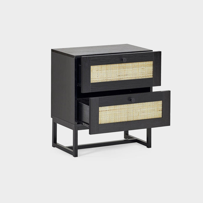 Philippa Bedside Black 2 Drawer