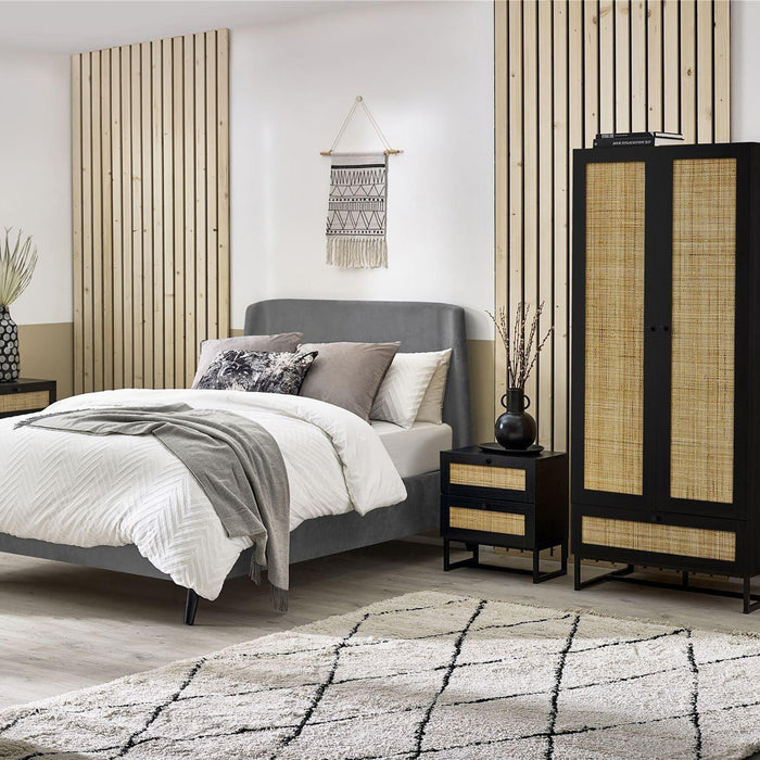 Philippa Bedside Black 2 Drawer