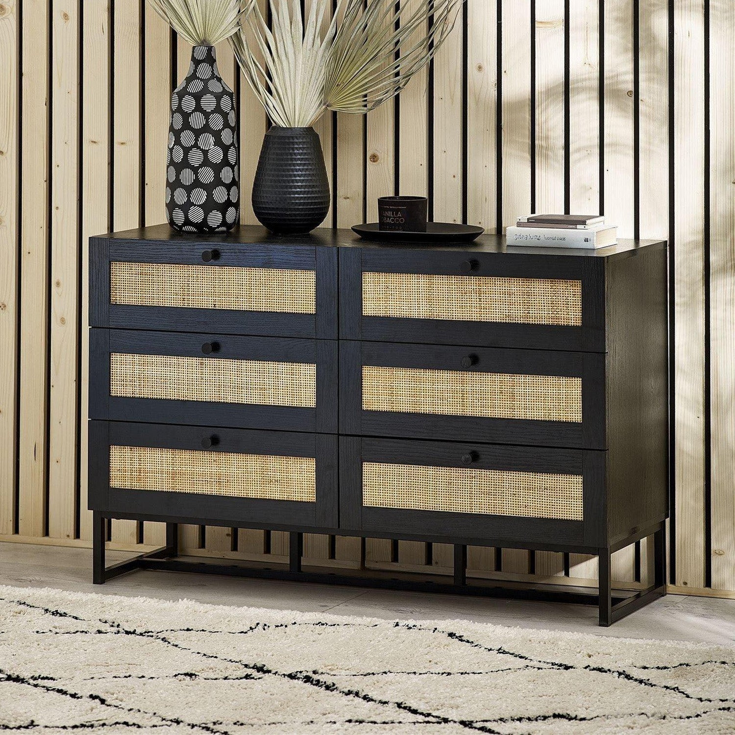 Philippa Chest Black 6 Drawer