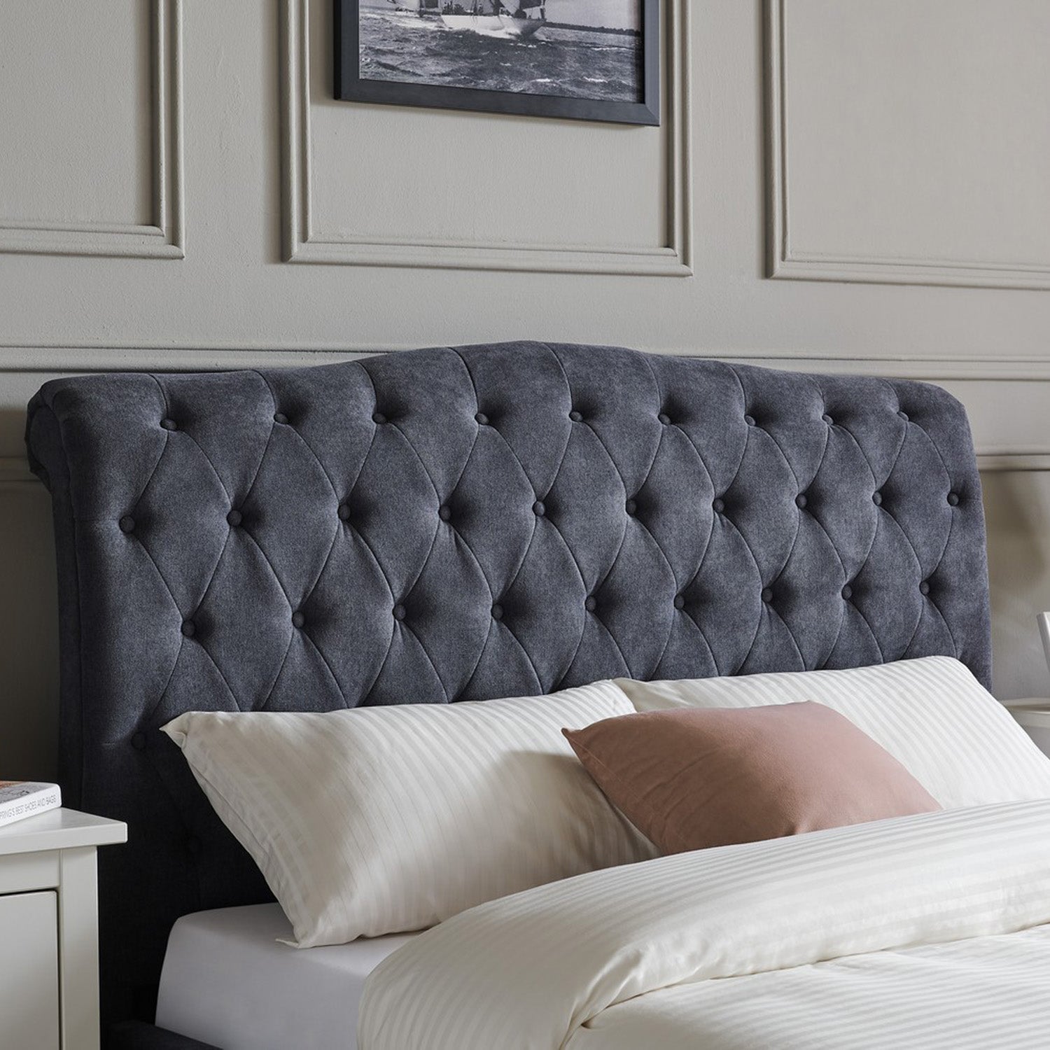 Rosa Bed Frame Double Dark Grey