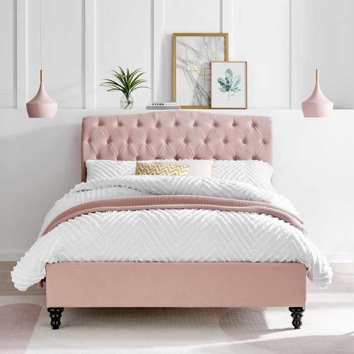 Rosa Bed Frame Double Pink