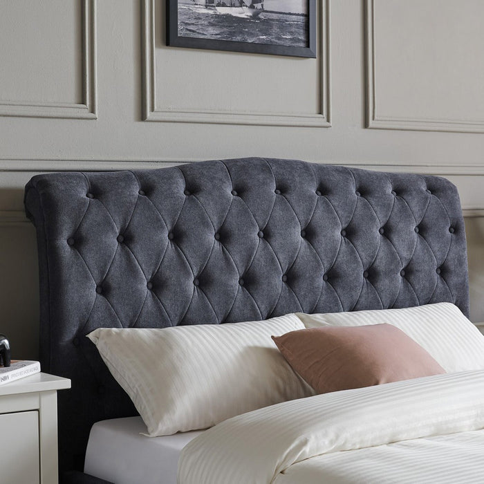 Rosa Bed Frame King Dark Grey
