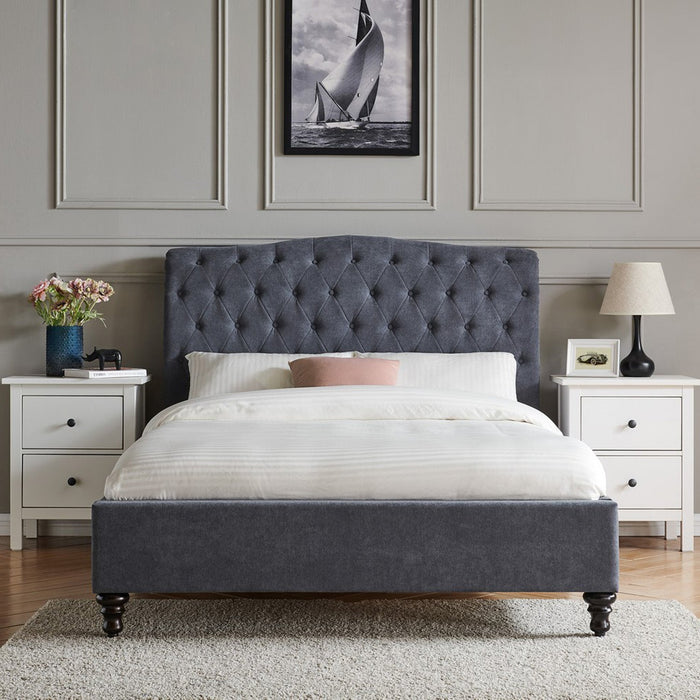 Rosa Bed Frame King Dark Grey