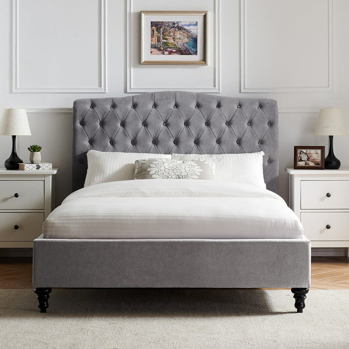 Rosa Bed Frame King Light Grey