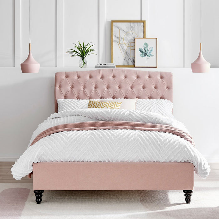 Rosa Bed Frame King Pink