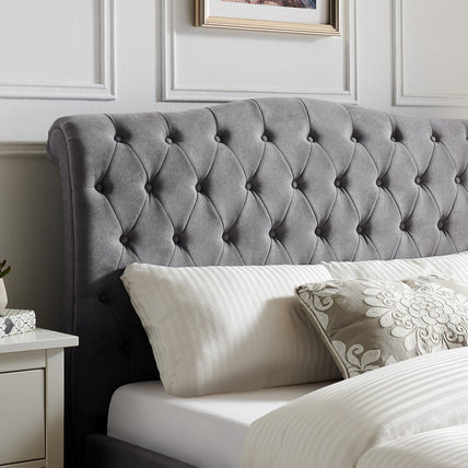 Rosa Bed Frame Single Light Grey