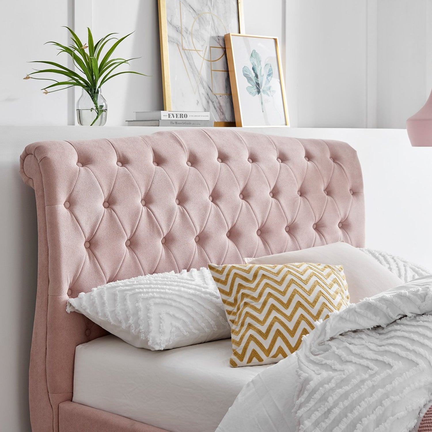 Rosa Bed Frame Single Pink