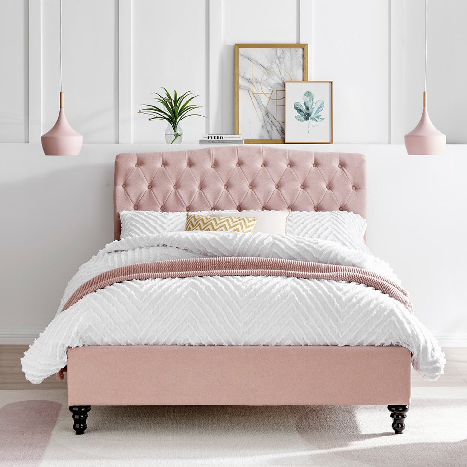 Rosa Bed Frame Single Pink