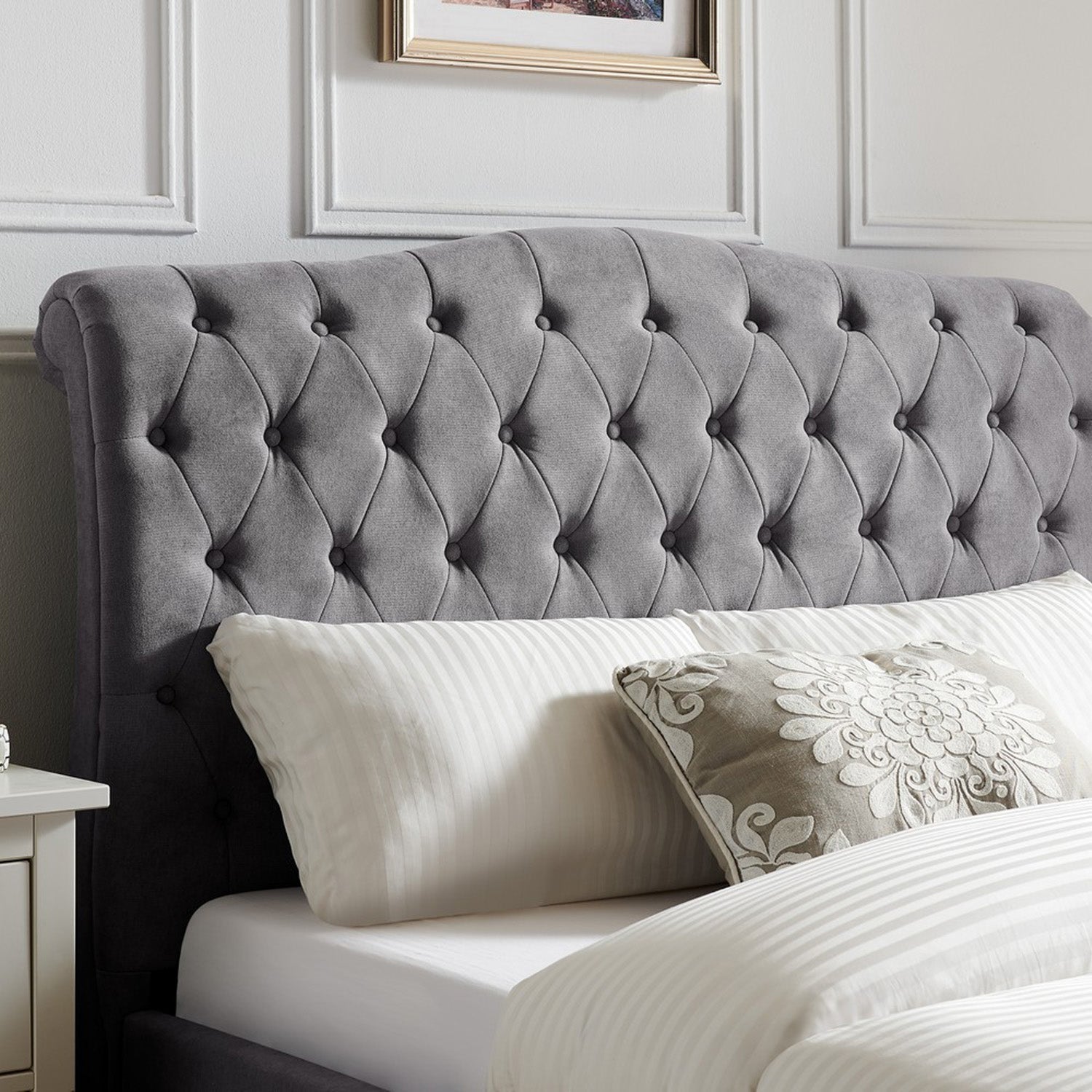Rosa Bed Frame Super King Light Grey