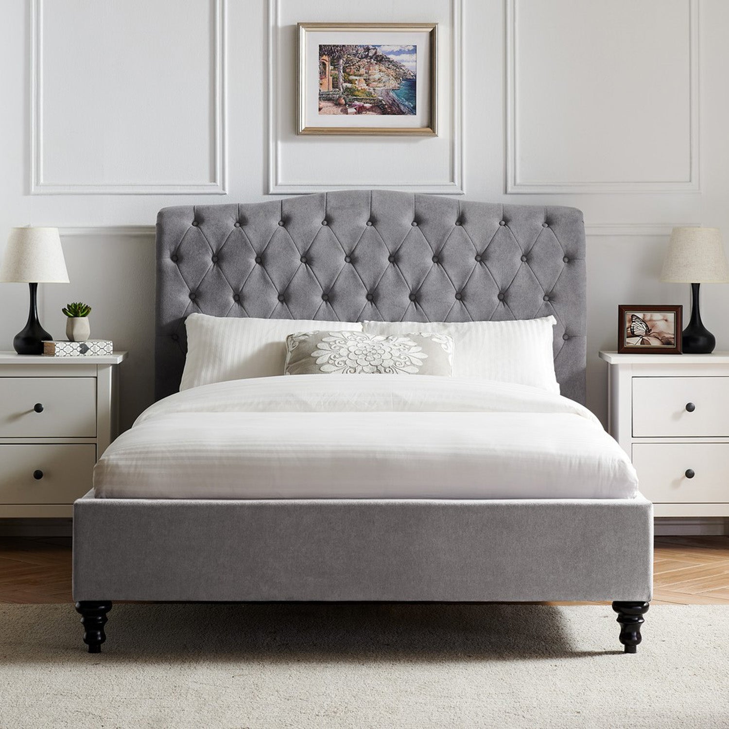 Rosa Bed Frame Super King Light Grey