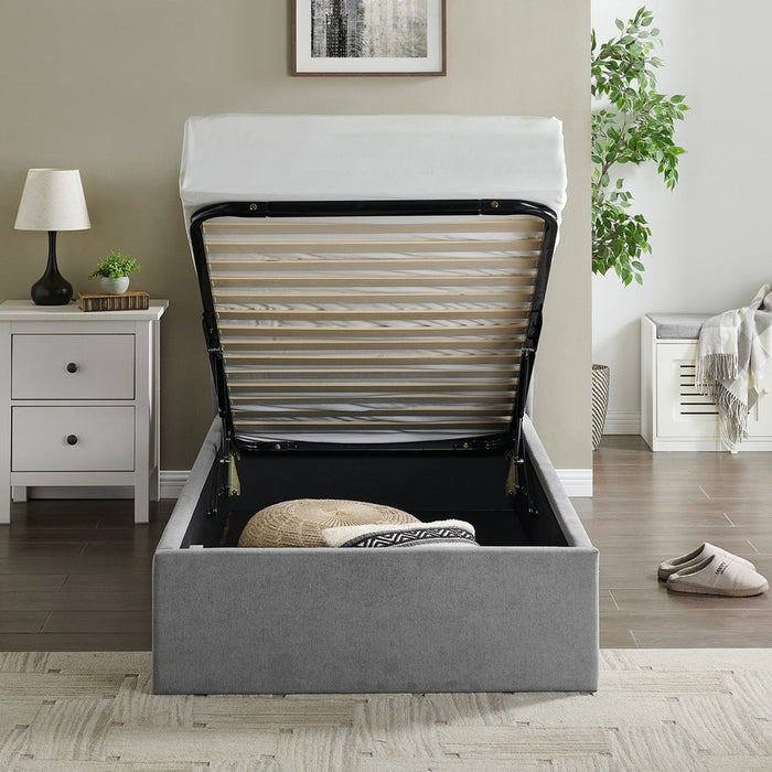 Rosa Storage Bed Frame Double Light Grey