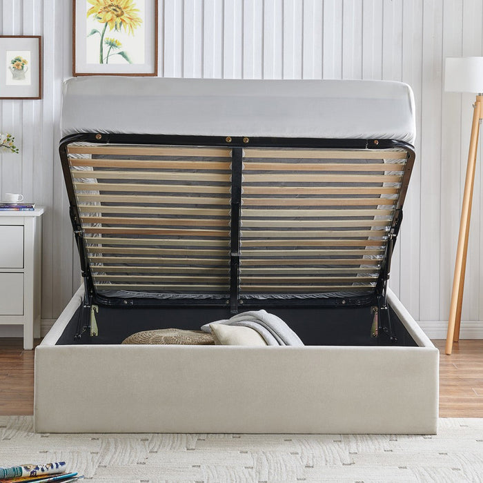 Rosa Storage Bed Frame King Natural