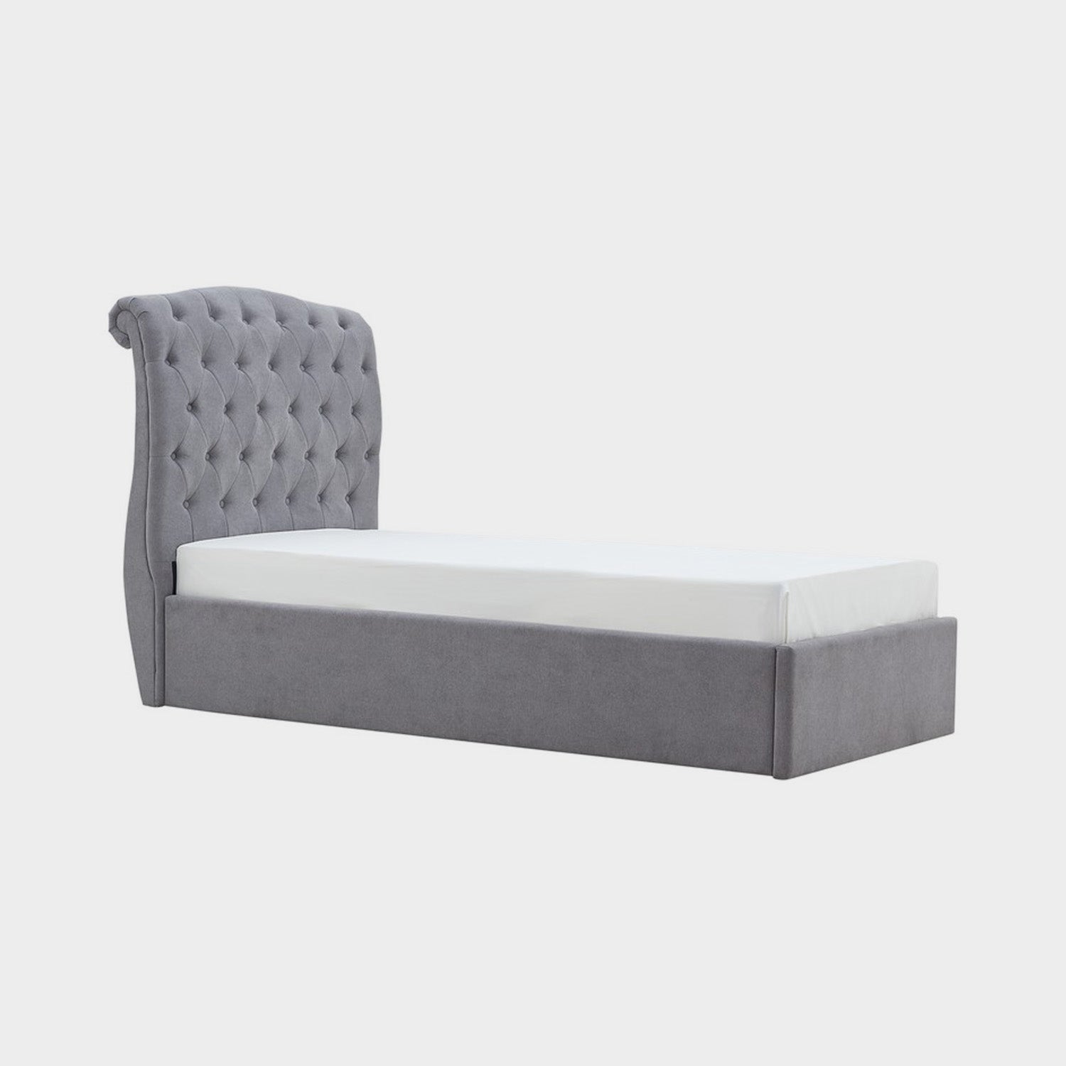 Rosa Storage Bed Frame Single Light Grey