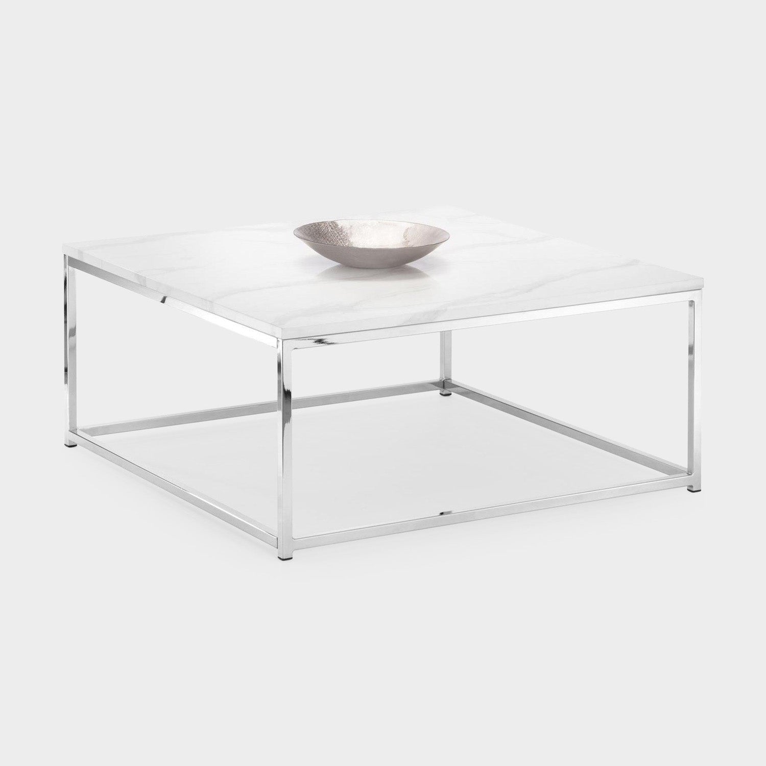 Skye Coffee Table White Marble/Chrome