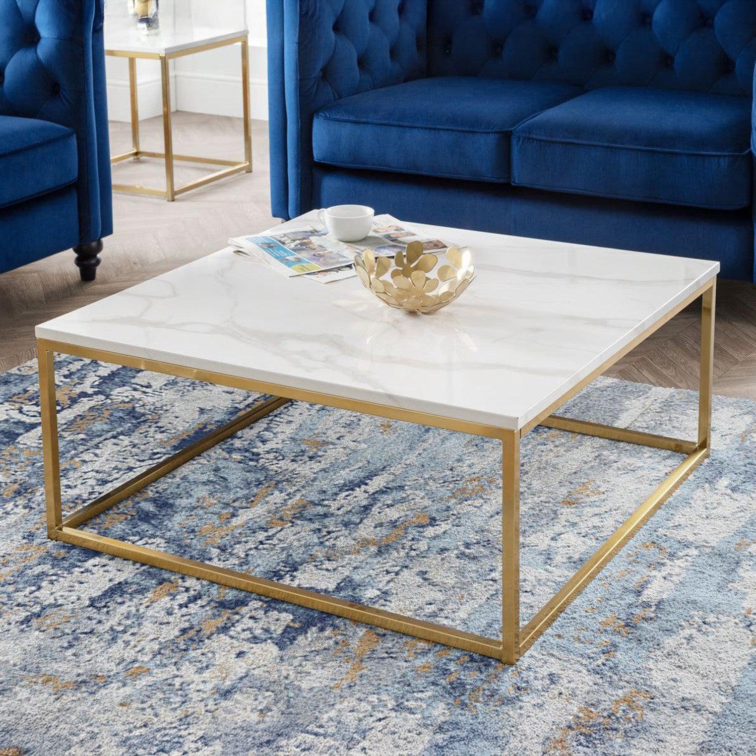 Skye Coffee Table White Marble/Gold