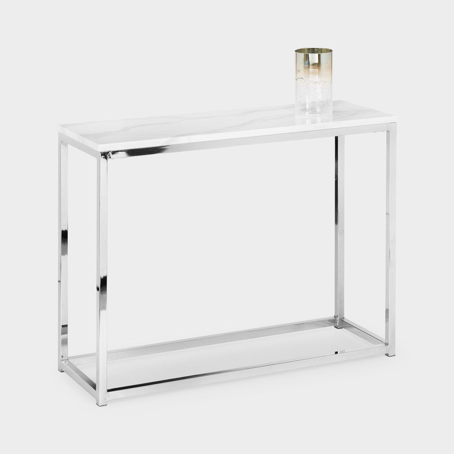 Skye Console Table Marble Chrome