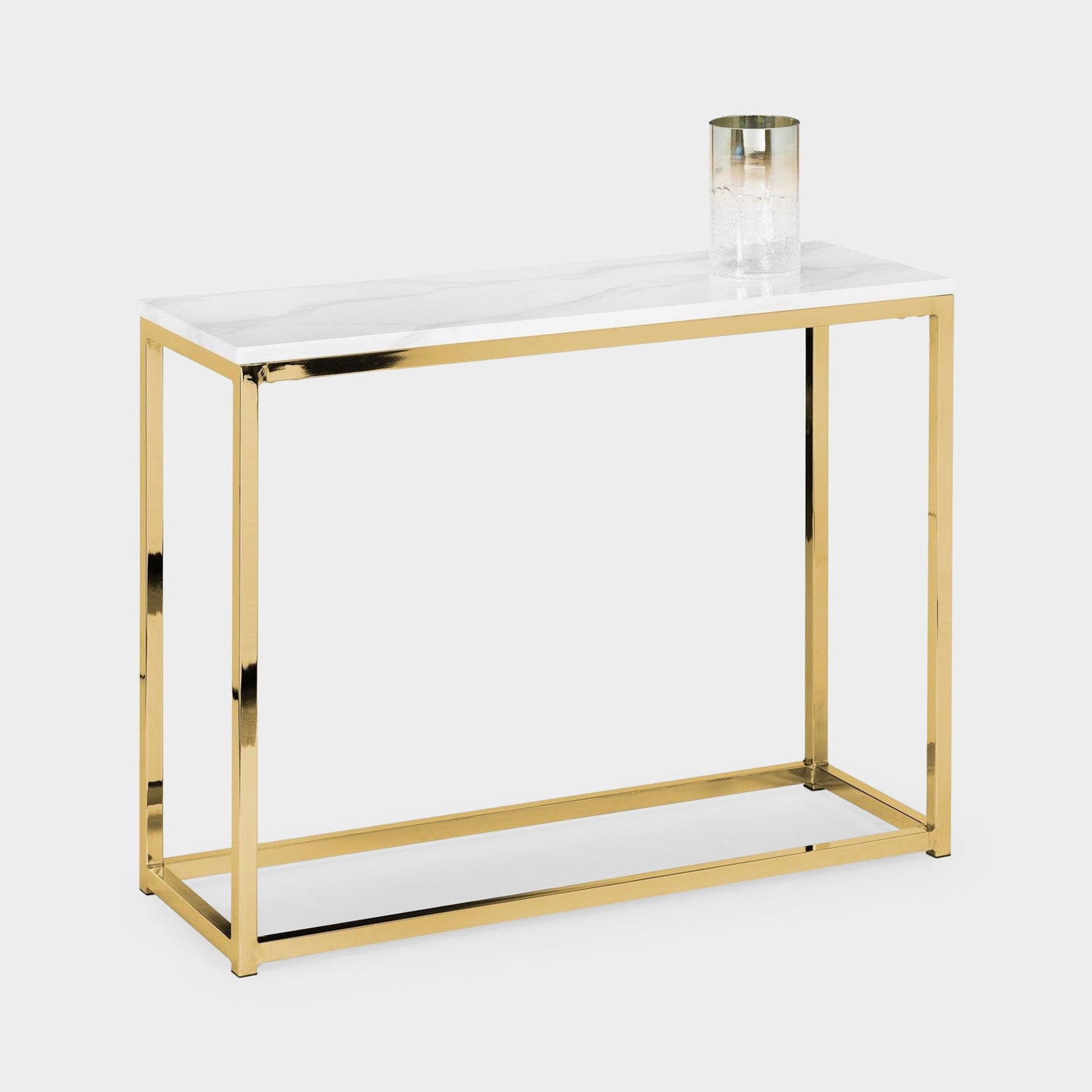 Skye Console Table White Marble/Gold