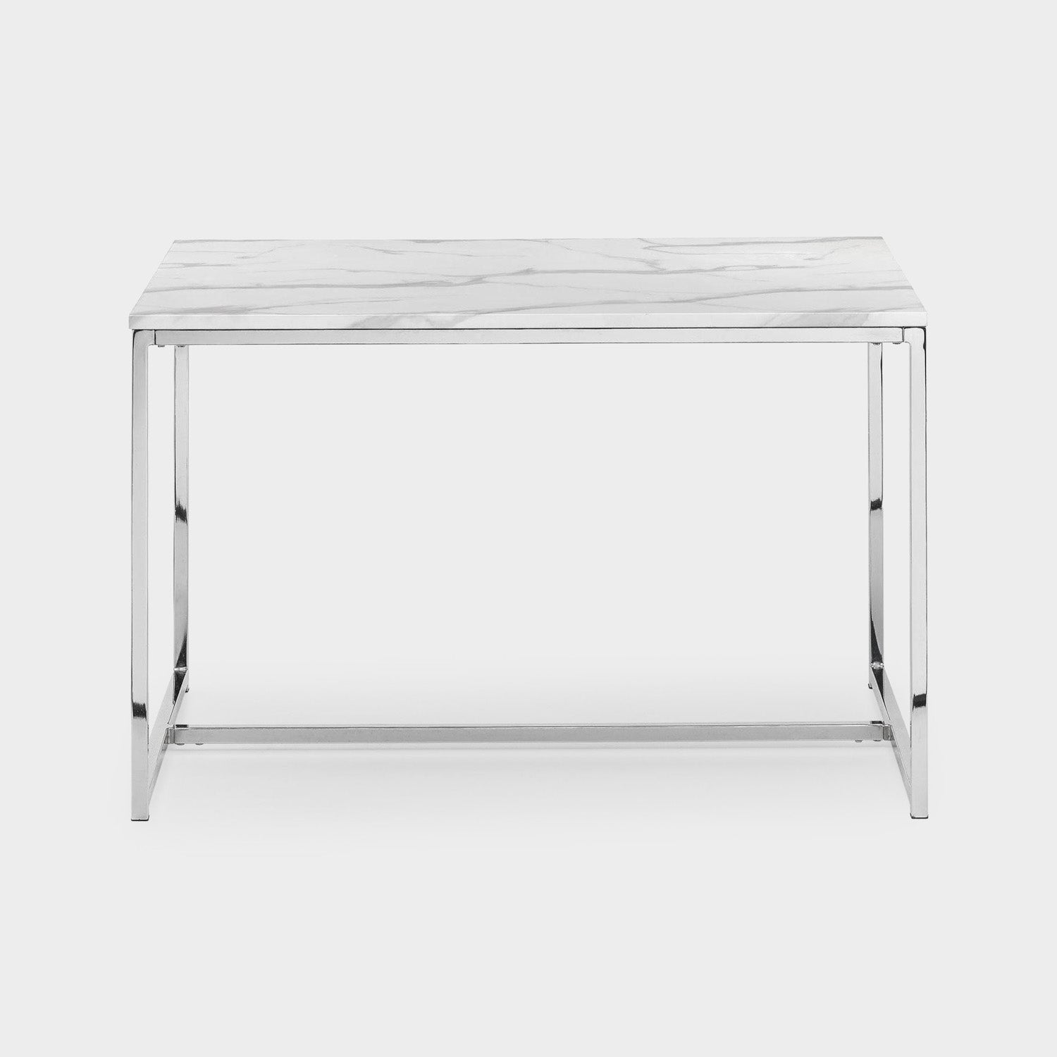 Skye Dining Table White Marble/Chrome