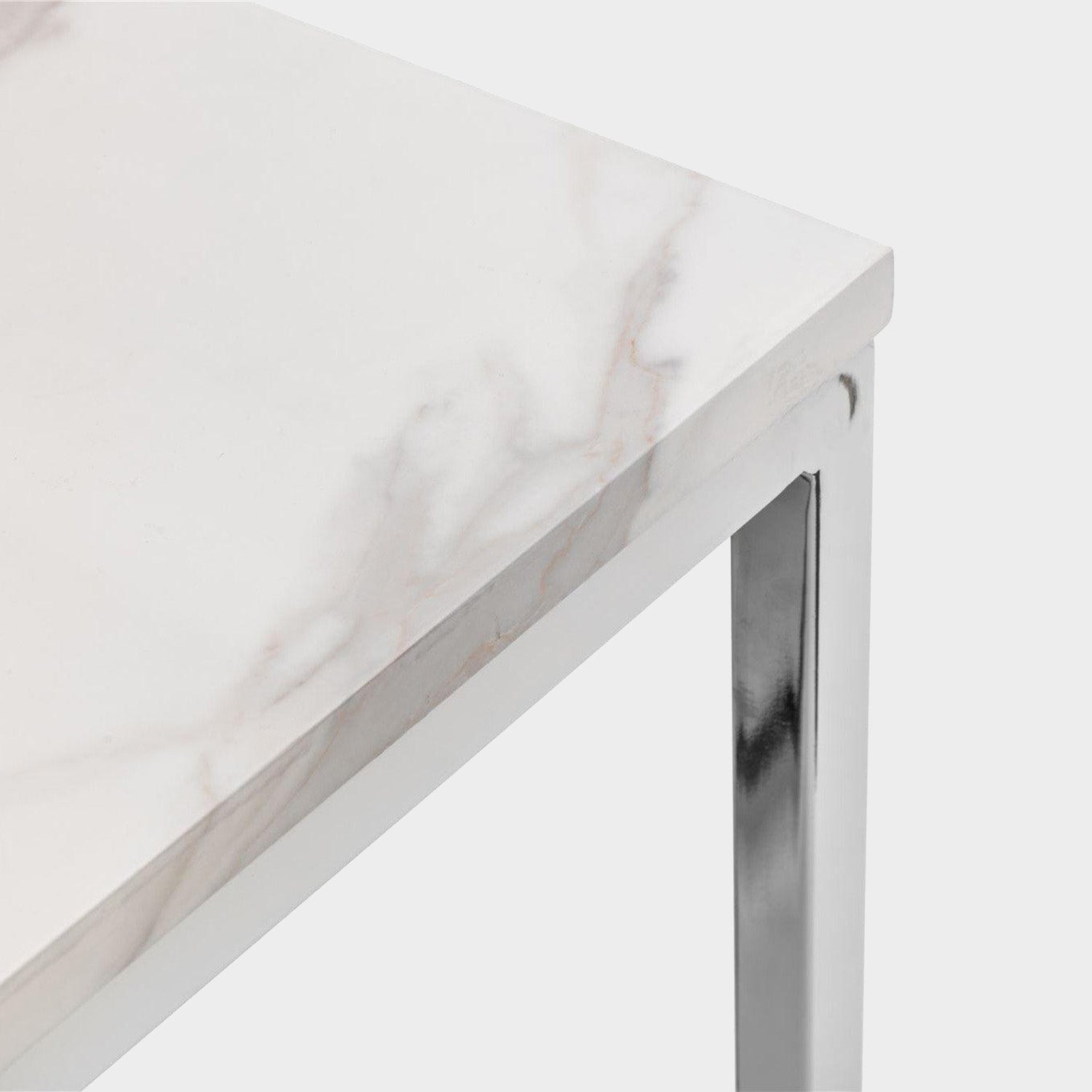 Skye Dining Table White Marble/Chrome