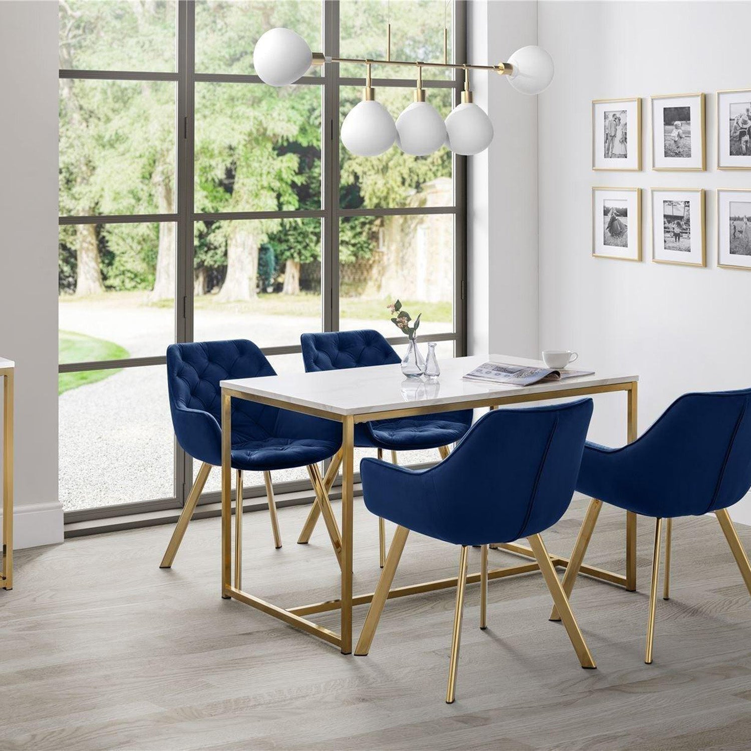 Skye Dining Table White Marble/Gold