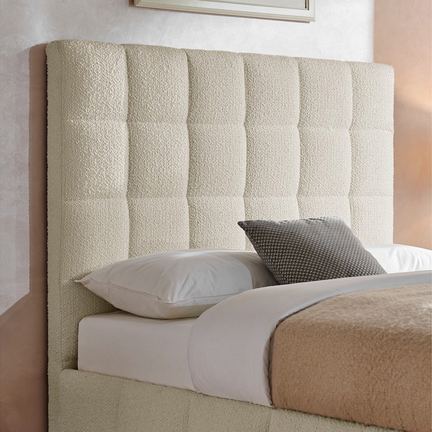 Starla Bed Frame King Ivory Boucle