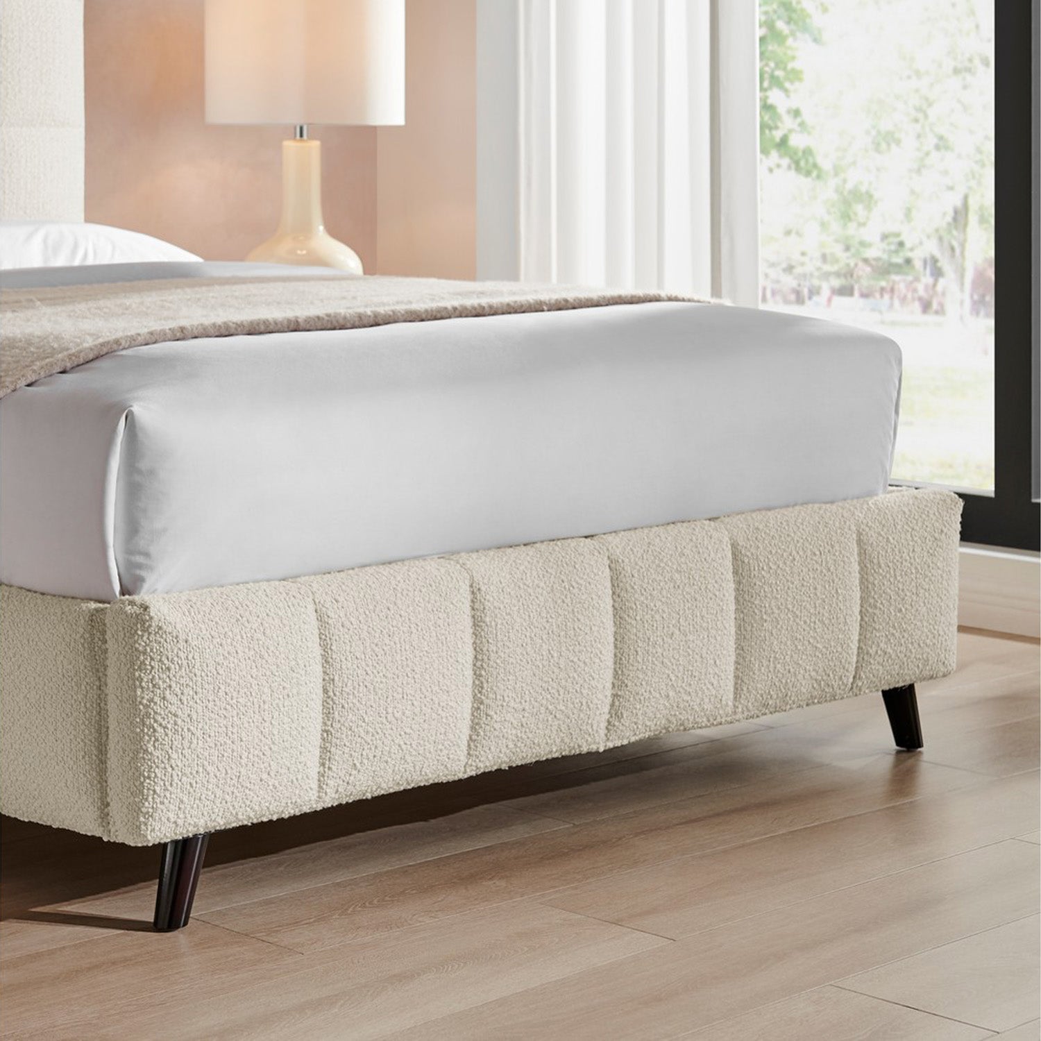 Starla Bed Frame King Ivory Boucle