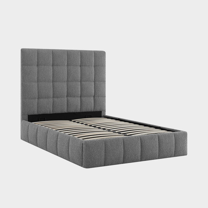 Starla Storage Bed Frame Double Grey Boucle