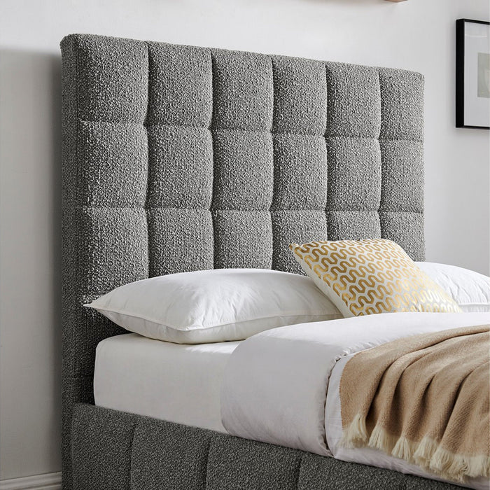 Starla Storage Bed Frame King Grey Boucle