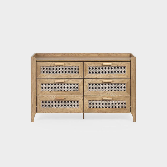 Sunny Chest Oak 6 Drawer Wide