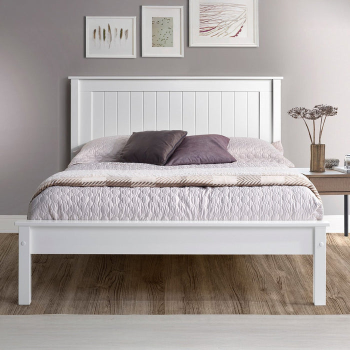 Taurus Bed Frame Double White Low Footend