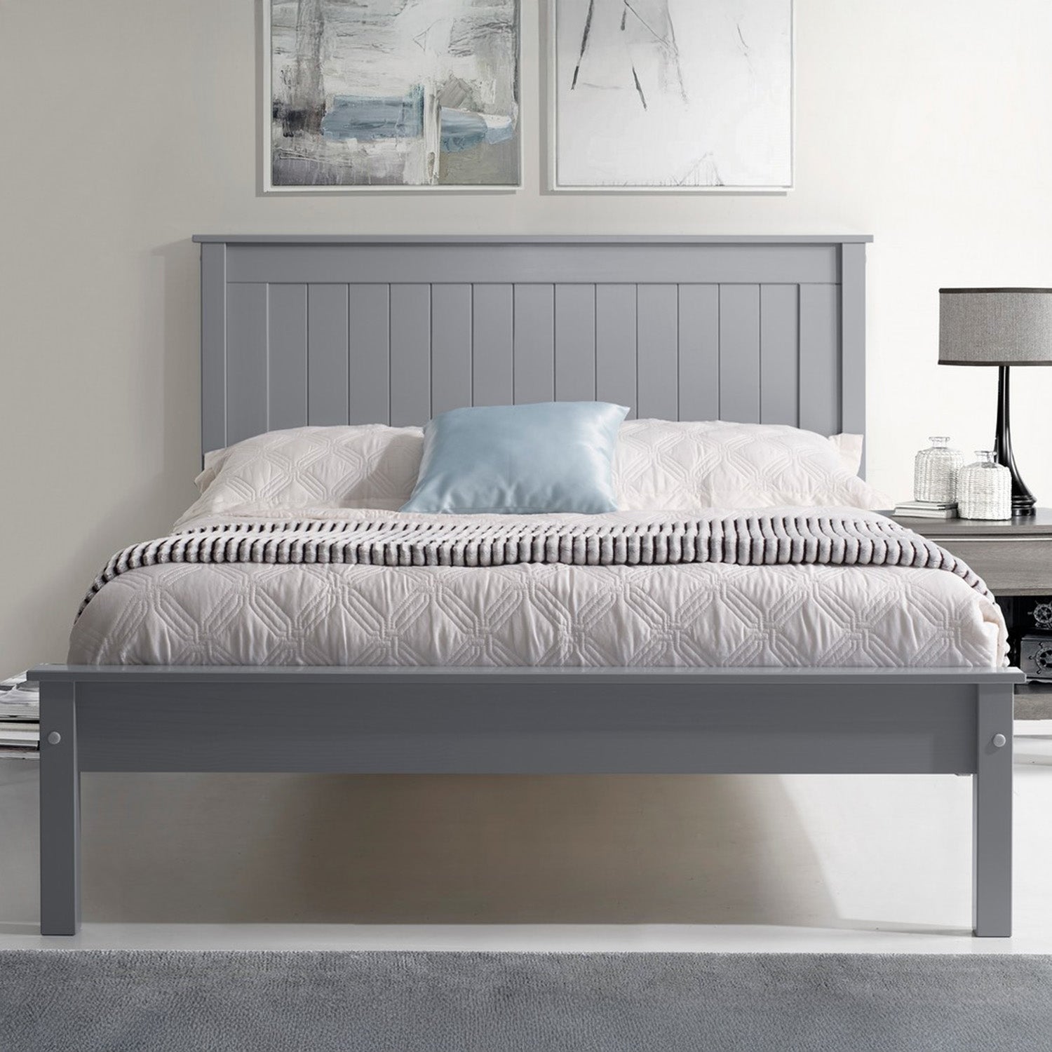 Taurus Bed Frame King Grey Low Footend