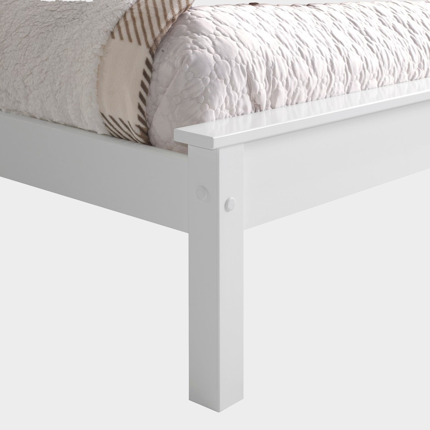 Taurus Bed Frame King White Low Footend