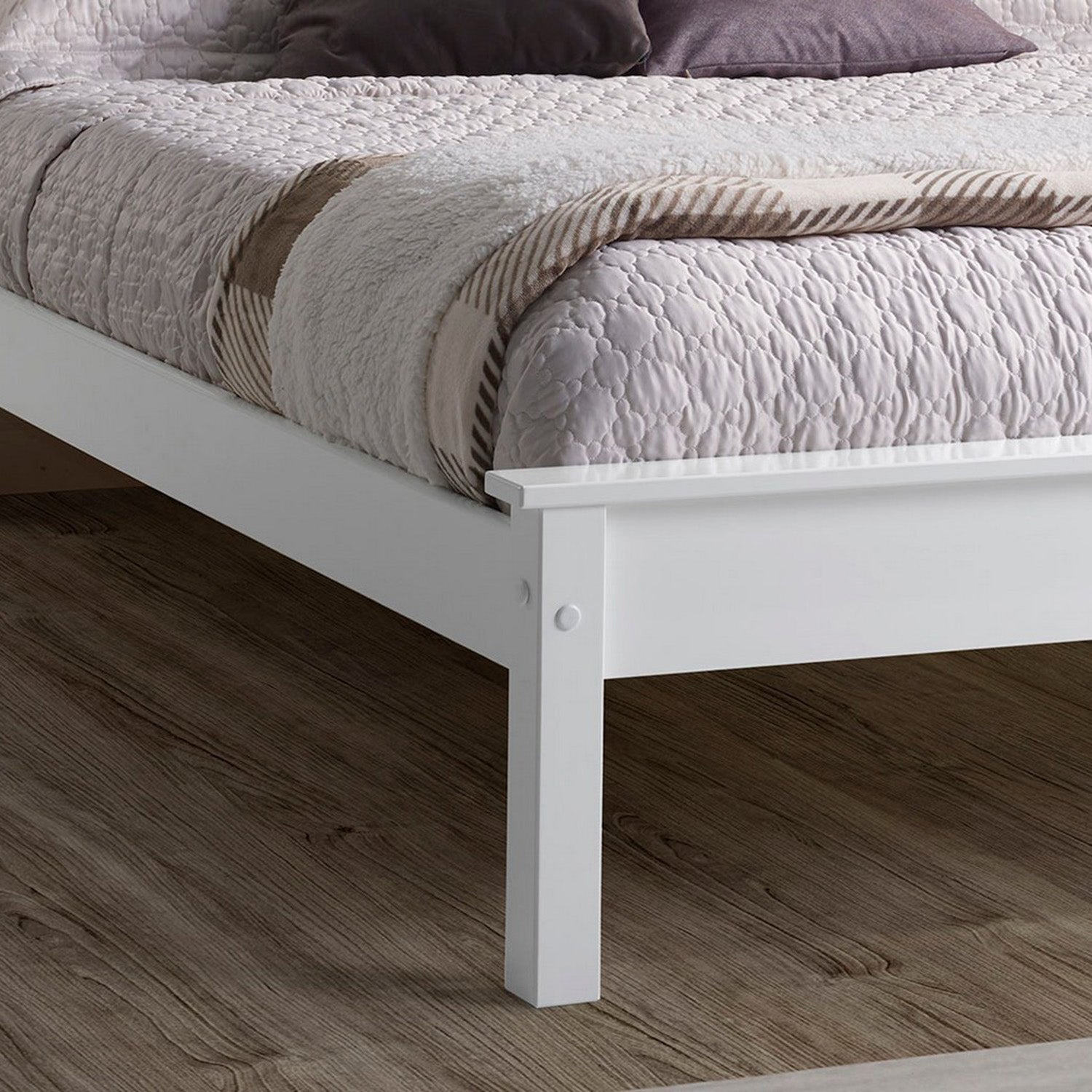 Taurus Bed Frame King White Low Footend