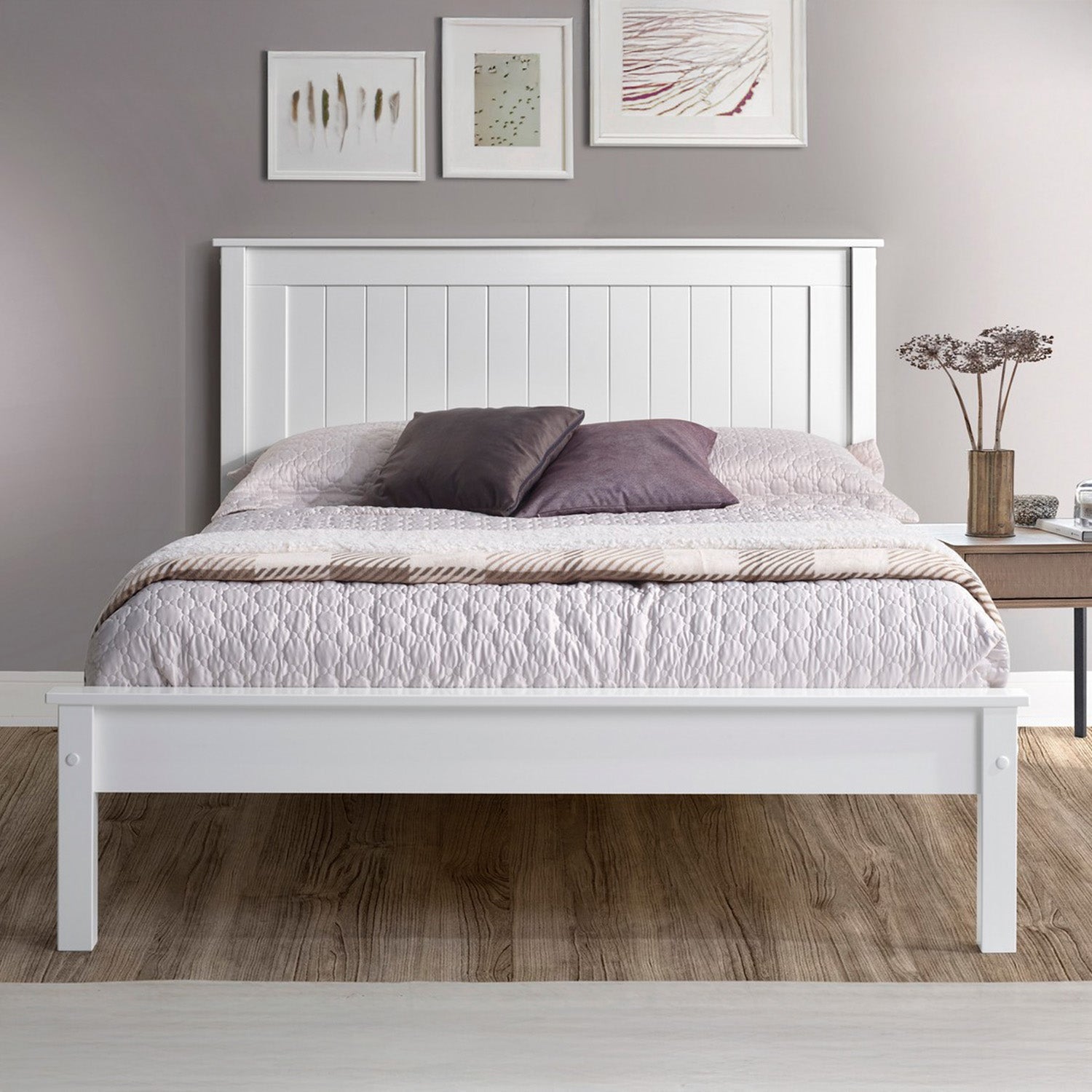 Taurus Bed Frame King White Low Footend