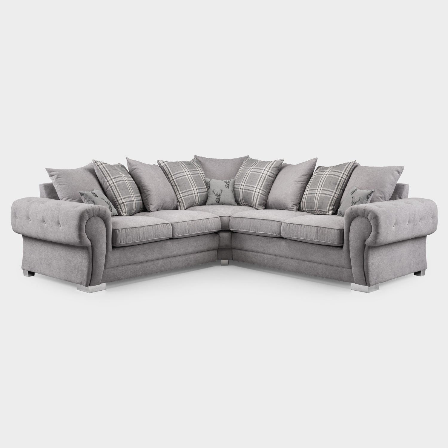 Verona Scatterback Sofa Grey Large Corner