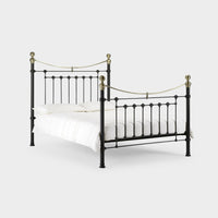 Victoria Bed Frame Double Black/Brass