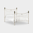 Victoria Bed Frame Double White/Brass