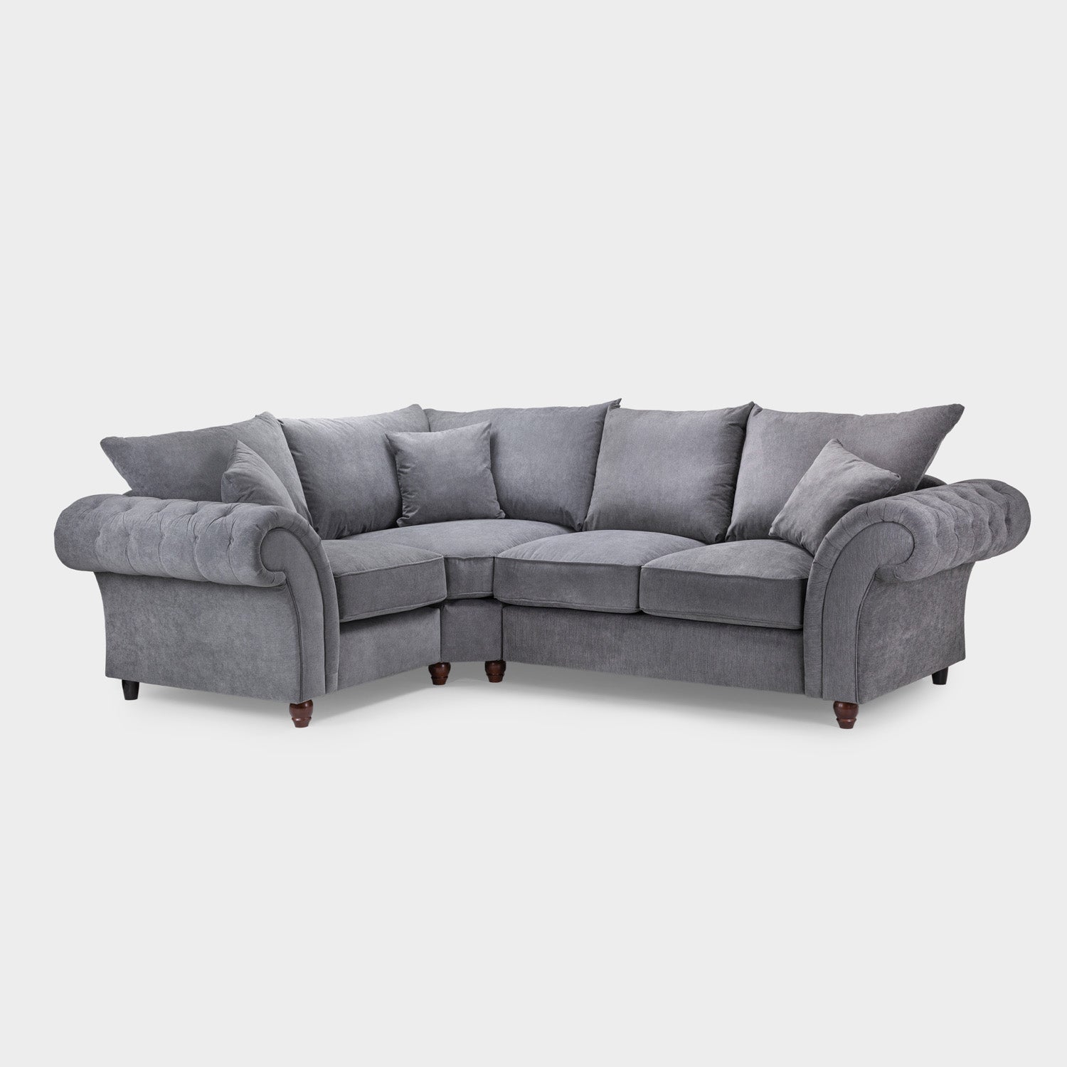 Windsor Fullback Sofa Grey Left Hand Facing Corner