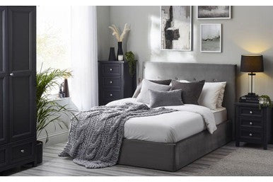 Shoreditch Bed Frame King Slate Grey Ottoman